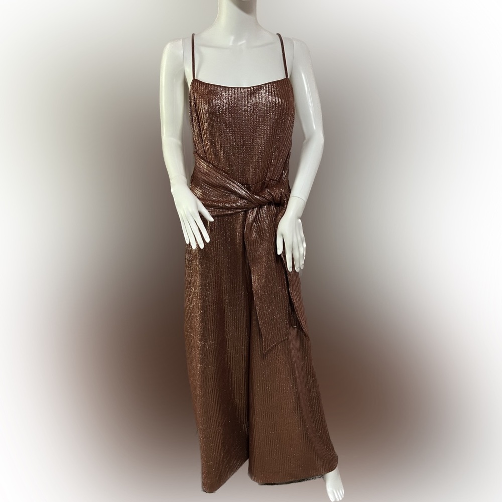 NWT Free people X Revolve Shimmer And Shine Jumpsuit in Ginger Snap XL